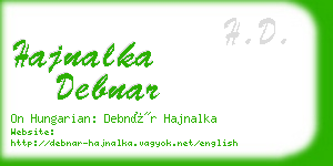 hajnalka debnar business card